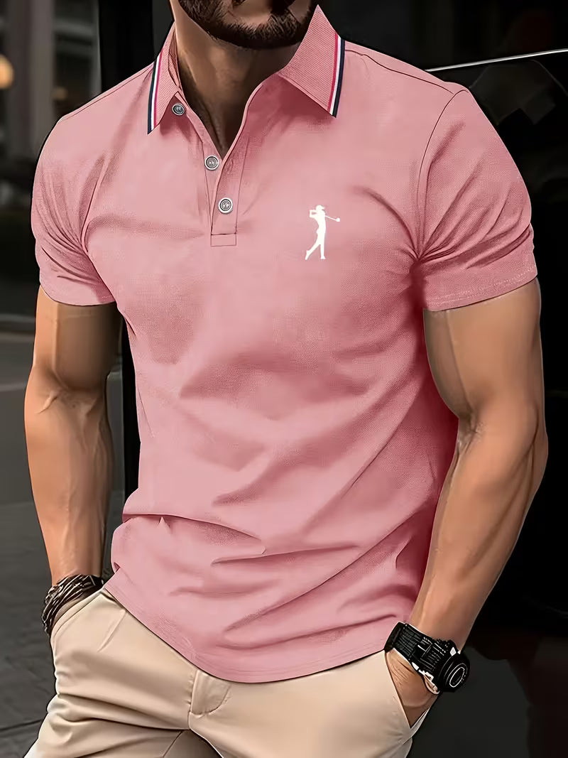 Men's Shirt - Casual Short-Sleeve Golf Printed - Arnold - product view 3