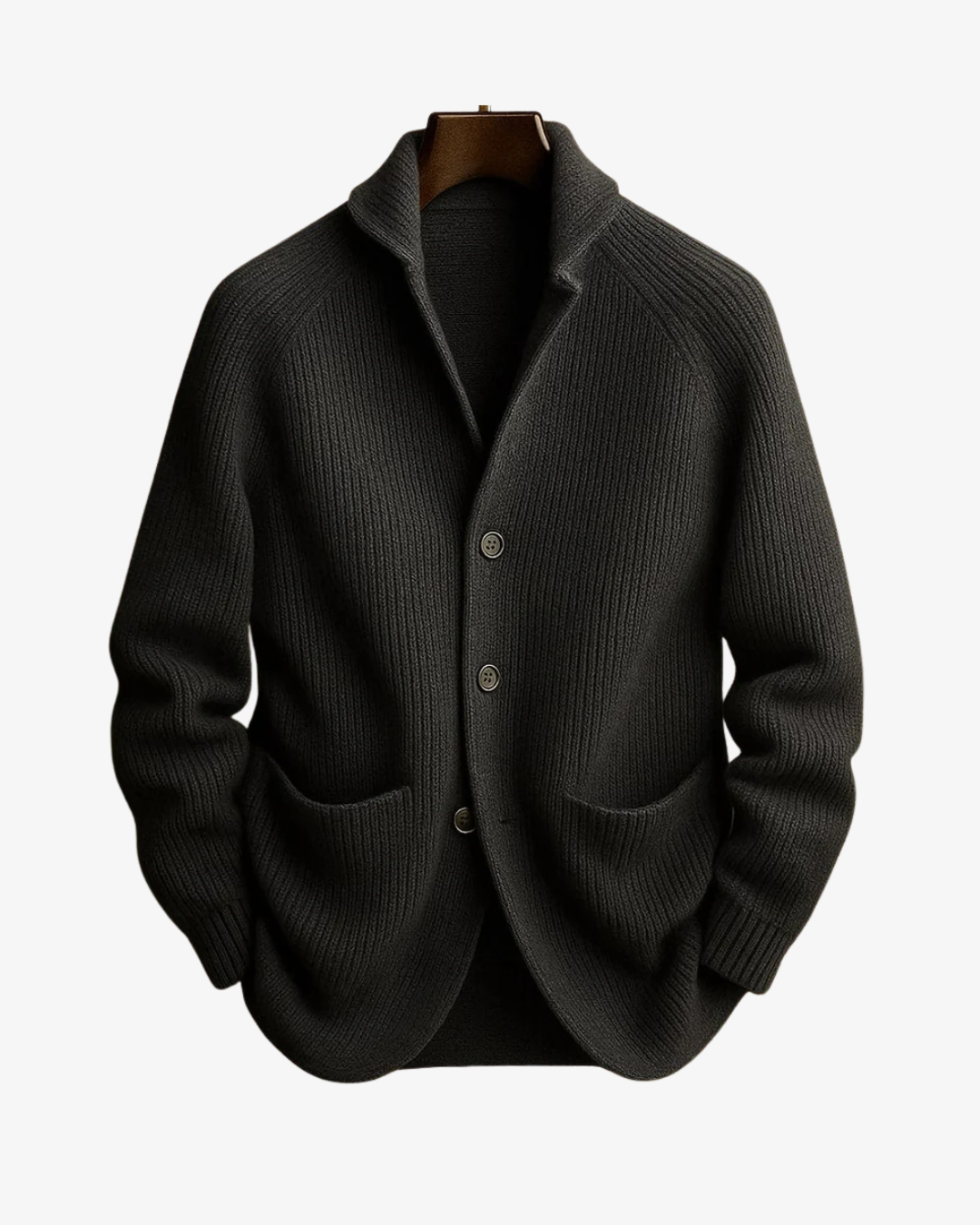 Men's Cardigan - Tailored Button-Front Knit - Elliot - product view 2