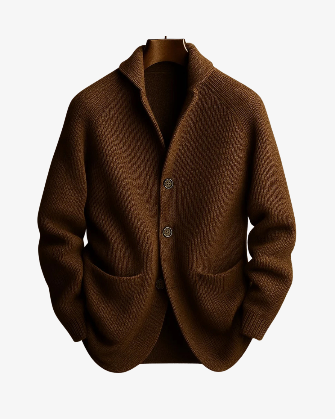 Men's Cardigan - Tailored Button-Front Knit - Elliot - product view 3