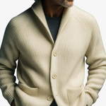 Men's Cardigan - Tailored Button-Front Knit - Elliot - product view 9