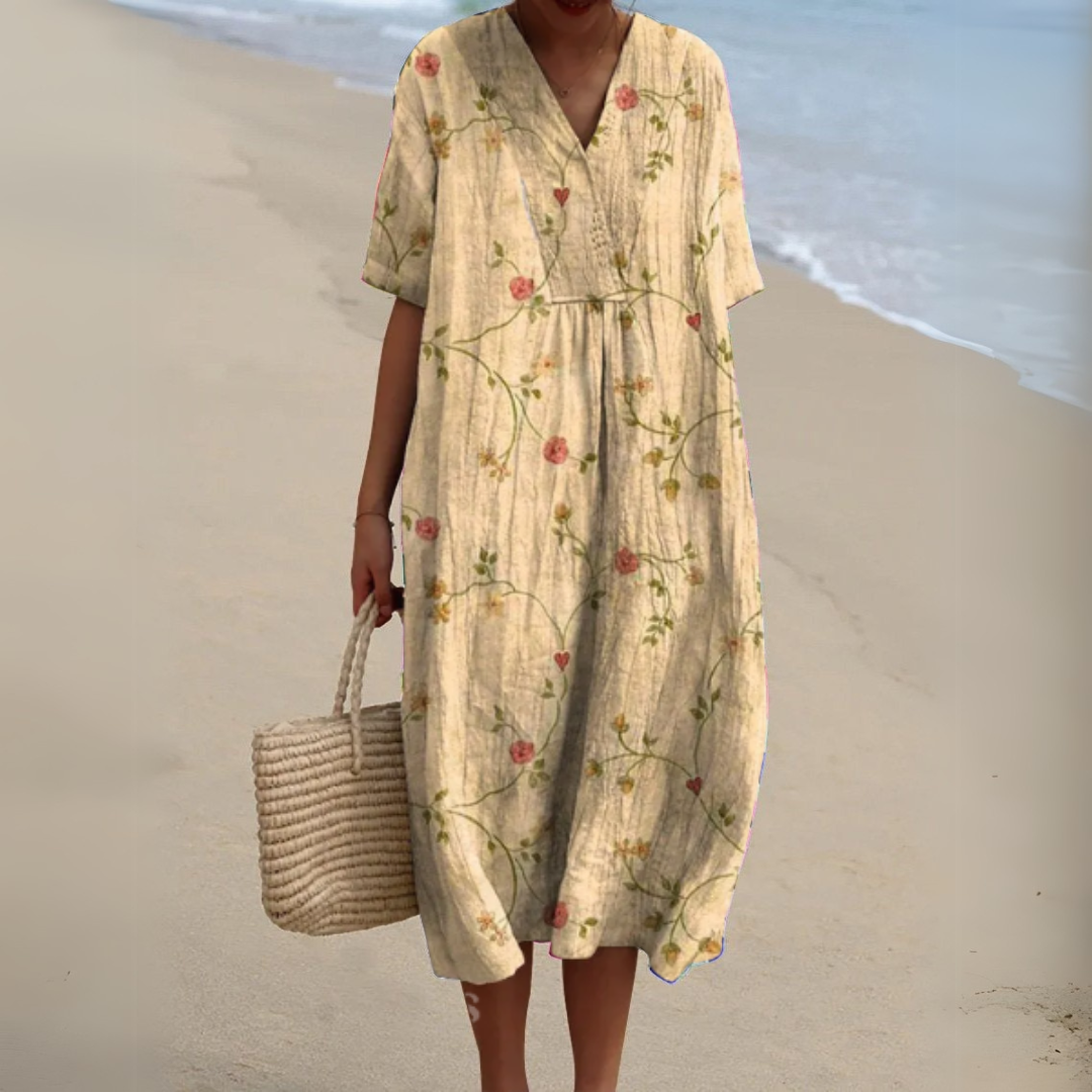 Women's Dress - Floral V-Neck - Stella - product view 10
