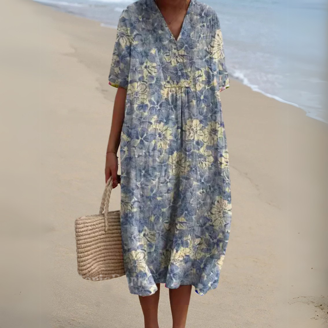 Women's Dress - Floral V-Neck - Stella - product view 11