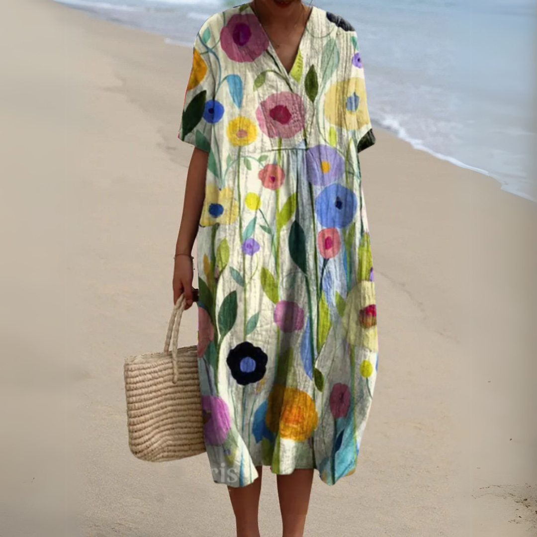 Women's Dress - Floral V-Neck - Stella - product view 12