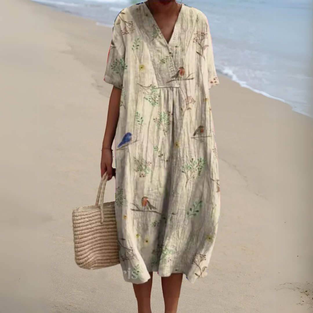 Women's Dress - Floral V-Neck - Stella - product view 13