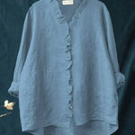 Women's Blouse - Casual Ruffle V-Neck - Eliza - product view 5