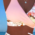 Women's Swimwear - Floral Contrast Cut-Out Bikini - Vivienne - product view 3