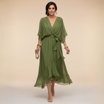 Women's Dress - Chiffon V-Neck - Abigail - product view 1