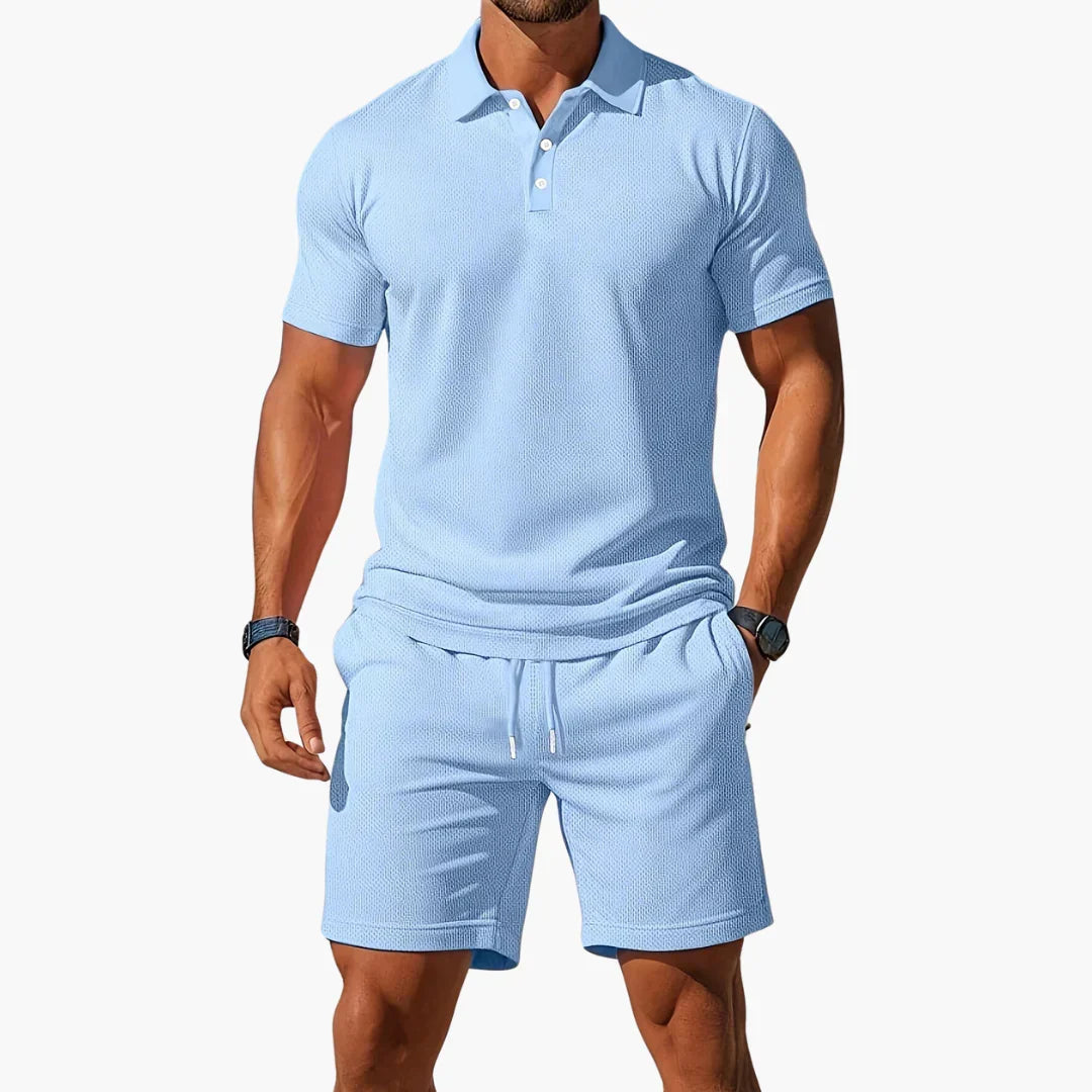 Men's Two-Piece Set - Summer Polo Set - Hudson - product view 1