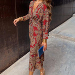 Women's Maxi Dress - Long V-Neck A-Line - Caroline - product view 3