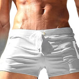 Men's Swimwear - Zipper Boxer Swim Trunks - Tanner - product view 4