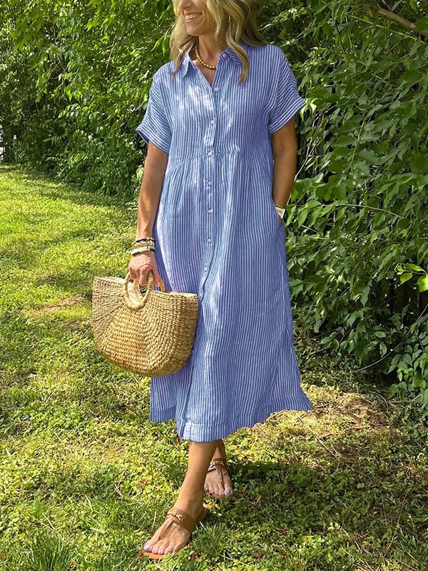 Women's Midi Dress - Casual Stripe - Maggie - product view 1