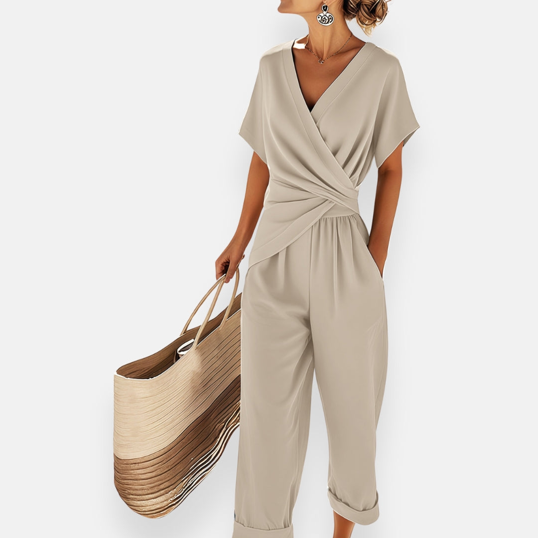 Women's Jumpsuit - Draped Bow Detail - Madison - product view 3