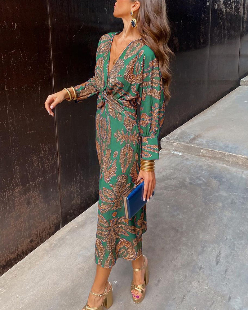 Women's Maxi Dress - Long V-Neck A-Line - Caroline - product view 2