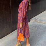 Women's Maxi Dress - Long V-Neck A-Line - Caroline - product view 4