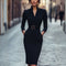 Women's Dress - Collar Belted - Vivian - product view 8