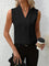 Women's Blouse - Sleeveless Pleated V-Neck - Sloane - product view 2