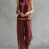 Women's Two-Piece Set - Sleeveless and Wide Trouser Set - Layla - product view 8
