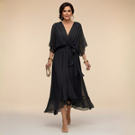 Women's Dress - Chiffon V-Neck - Abigail - product view 2