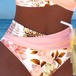 Women's Swimwear - Floral Contrast Cut-Out Bikini - Vivienne - product view 2