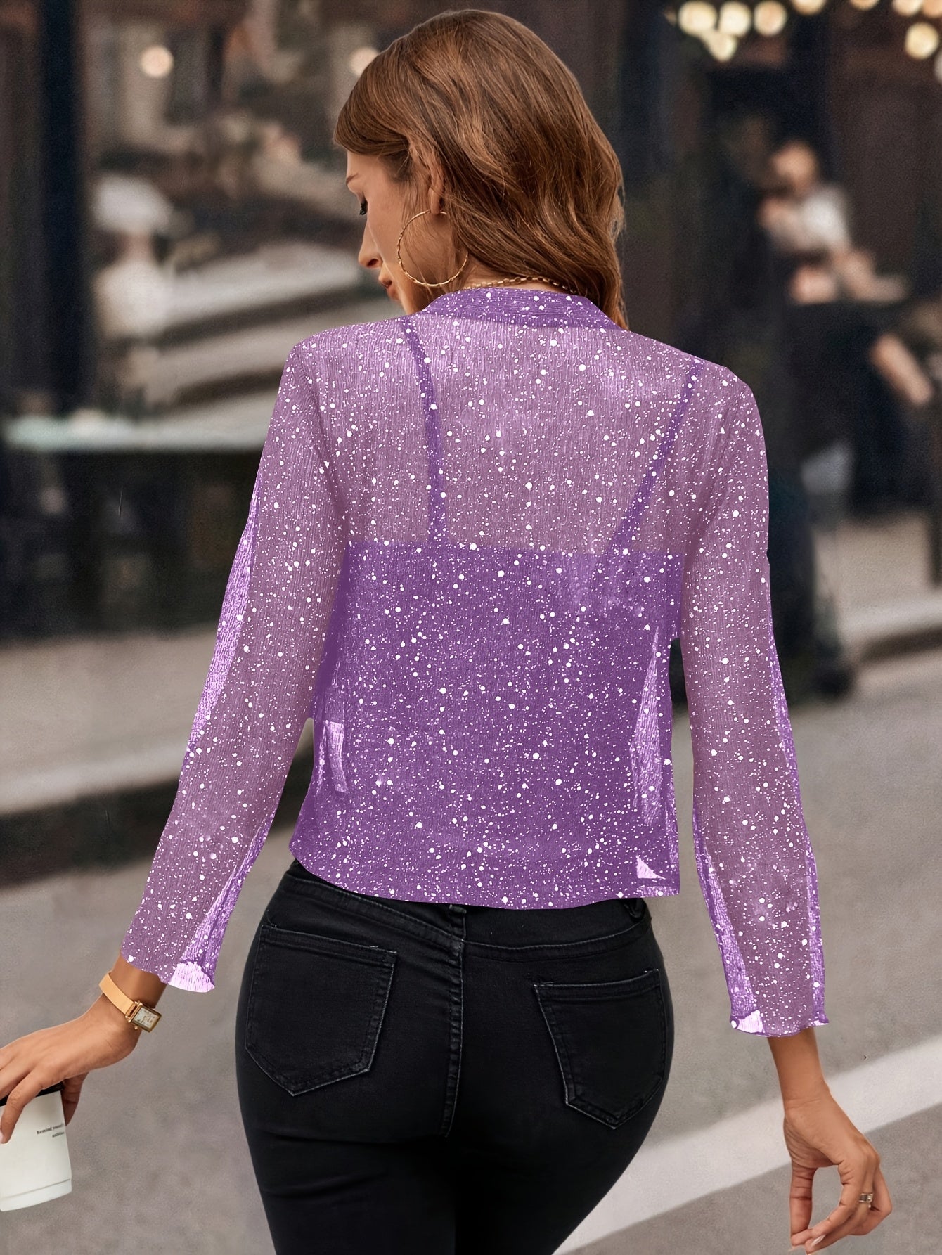 Women's Jacket - Shimmer Cropped - Elaine - product view 9