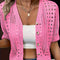 Women's Cardigan - Open-Knit Short-Sleeve - Delphine - product view 23