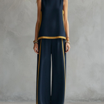 Women's Two-Piece Set - Sleeveless and Wide Trouser Set - Layla - product view 6