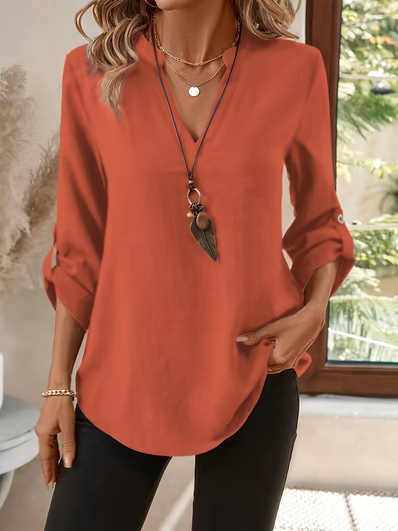 Women's Blouse - V-Neck - Corinne - product view 11