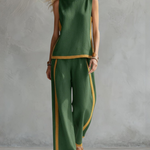 Women's Two-Piece Set - Sleeveless and Wide Trouser Set - Layla - product view 9