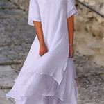 Women's Dress - Double-Layer Short-Sleeved - Senna - product view 5