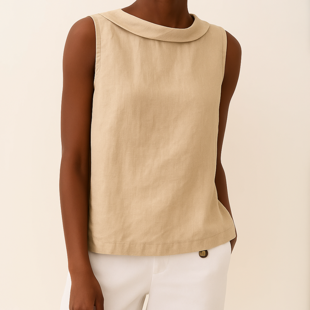 Women's Top - Casual Sleeveless Roll Collar - Harlow - product view 3