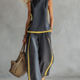 Women's Two-Piece Set - Sleeveless and Wide Trouser Set - Layla - product view 1