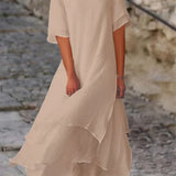 Women's Dress - Double-Layer Short-Sleeved - Senna - product view 6