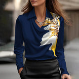 Women's Blouse - Draped Neckline Satin - Merlina - product view 7