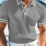 Men's Shirt - Color-Blocked Short Sleeve Polo - Logan - product view 4