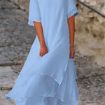 Women's Dress - Double-Layer Short-Sleeved - Senna - product view 7