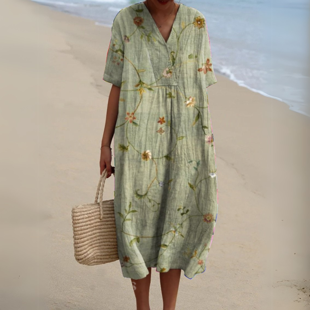 Women's Dress - Floral V-Neck - Stella - product view 5
