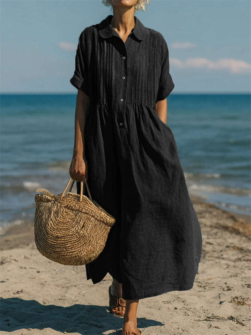 Women's Dress - Casual Button Mid Sleeve - Fionna - product view 9