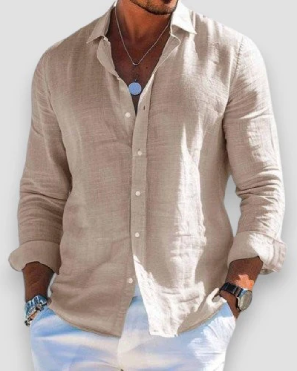 Men's Shirt - Casual Summer Long Sleeve - Connor - product view 9