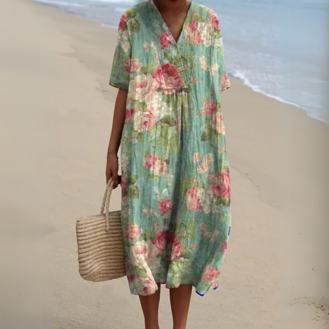 Women's Dress - Floral V-Neck - Stella - product view 7