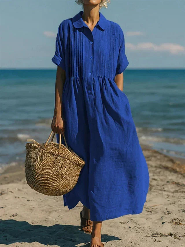 Women's Dress - Casual Button Mid Sleeve - Fionna - product view 3