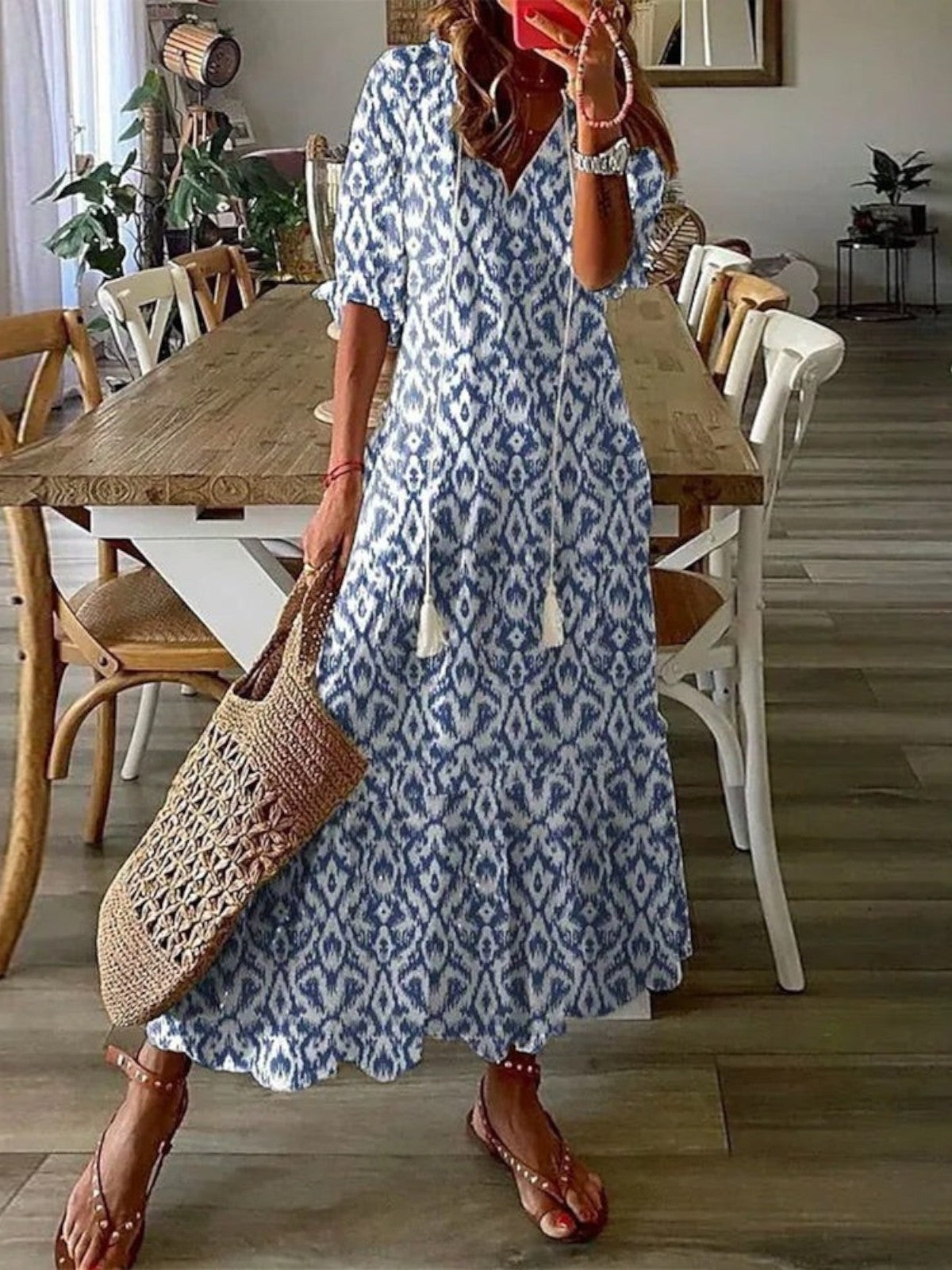 Women's Dress - Boho V-Neck Summer - Avery - product view 1