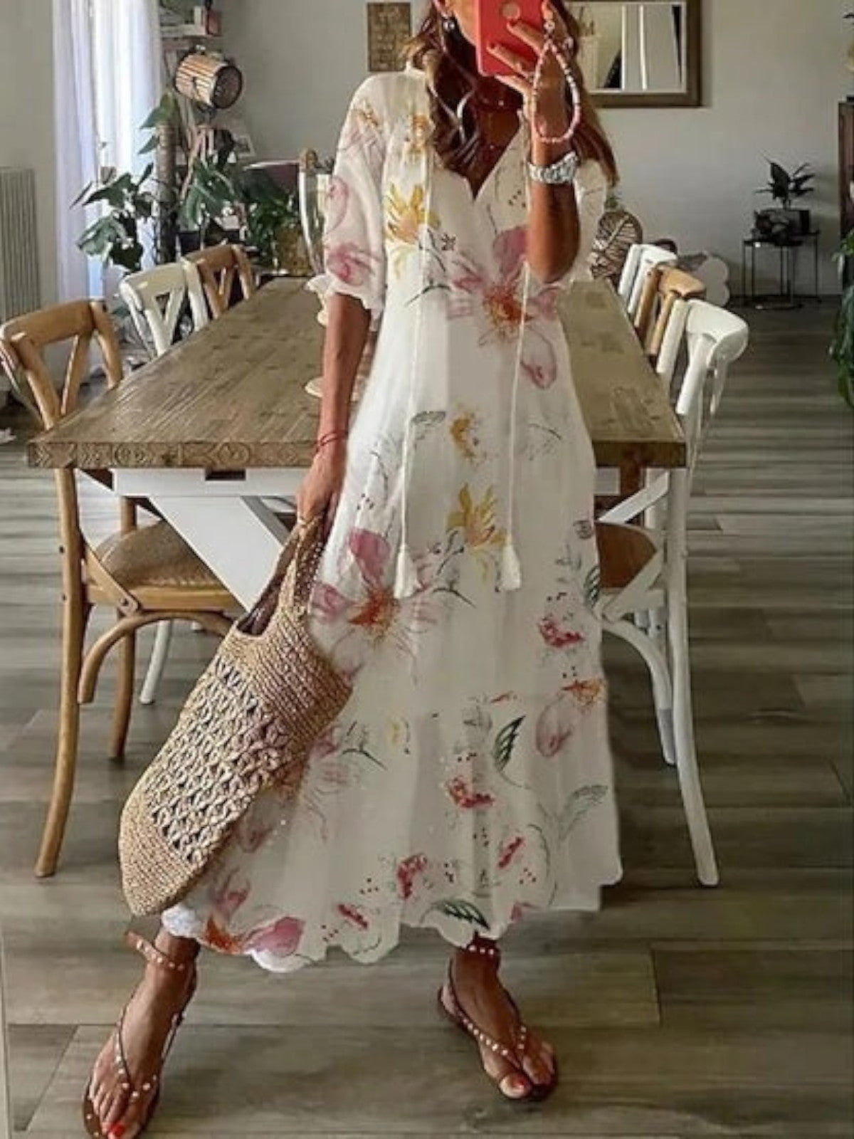 Women's Dress - Boho V-Neck Summer - Avery - product view 6