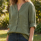 Women's Shirt - V-Neck Button-Down - Carina - product view 3