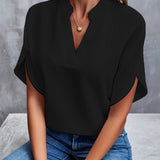 Women's Blouse - Draped V-Neck - Nicole - product view 5