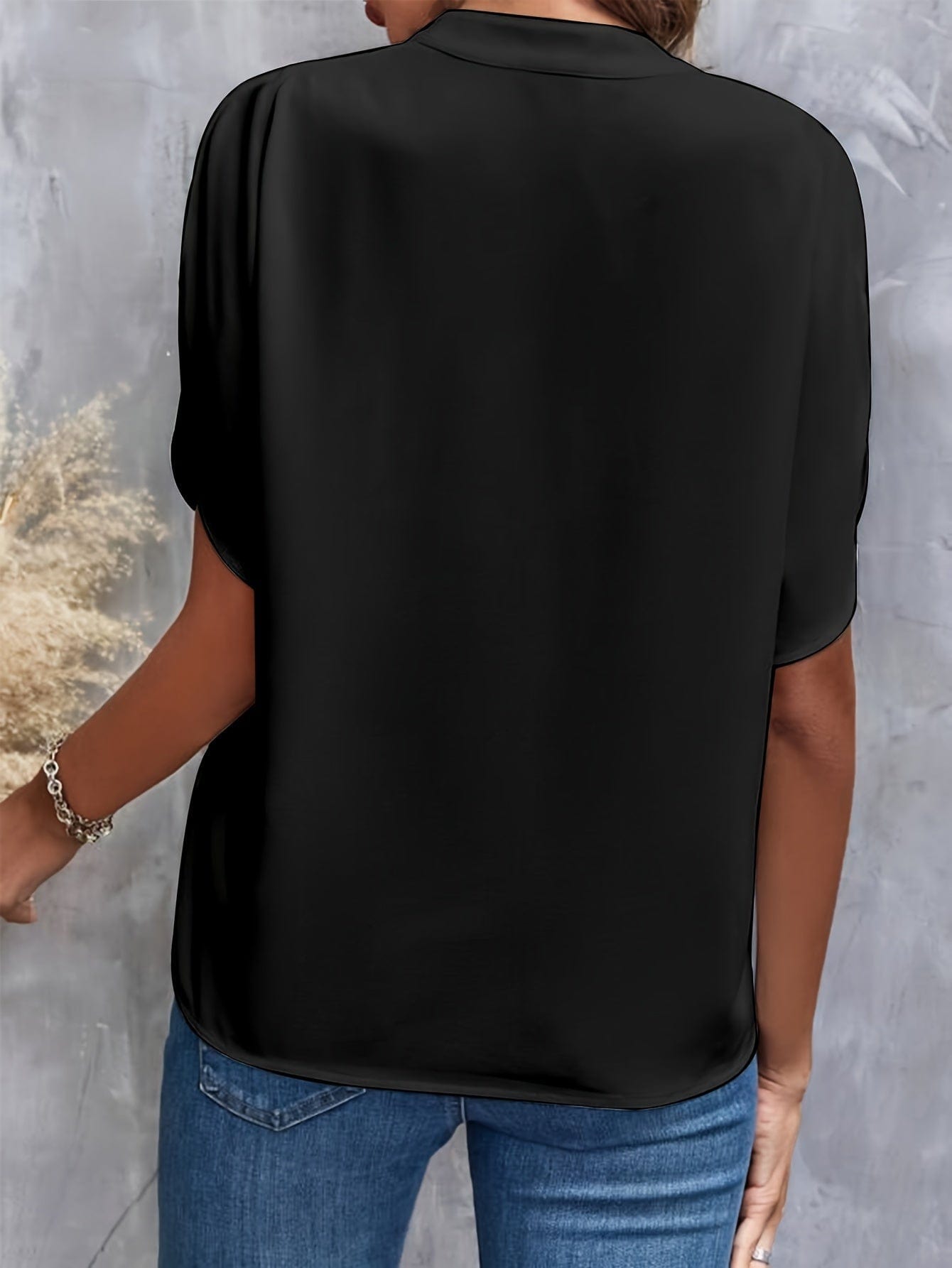 Women's Blouse - Draped V-Neck - Nicole - product view 6