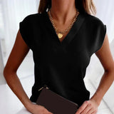 Women's Top - Graceful V-Neck Short Sleeve - Emilia - product view 8
