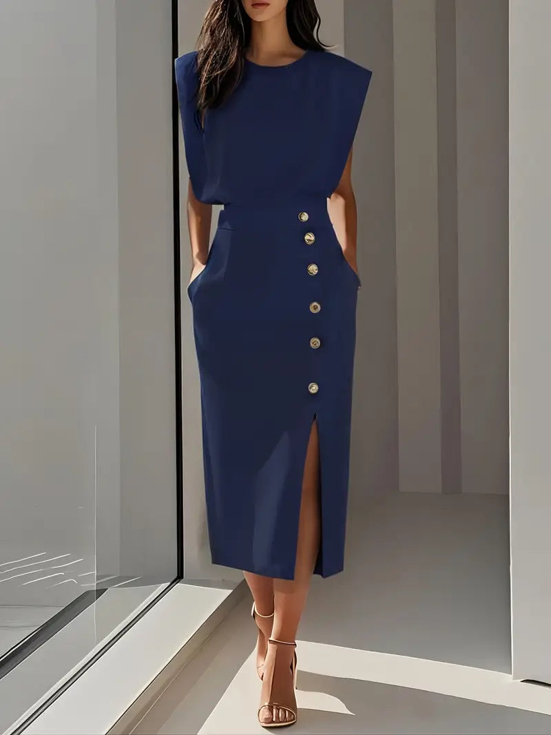 Women's Midi Dress - with Side Slit - Dalia - product view 5