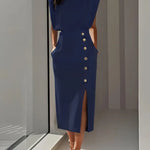 Women's Midi Dress - with Side Slit - Dalia - product view 5