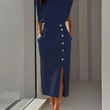 Women's Midi Dress - with Side Slit - Dalia - product view 5