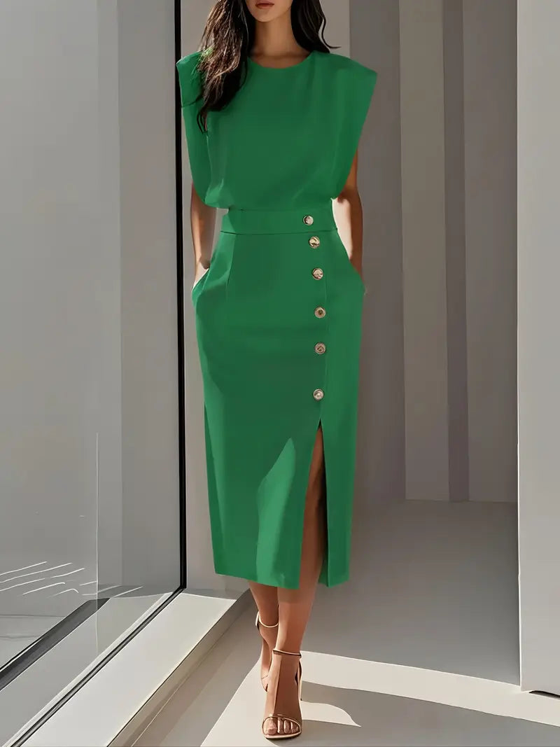Women's Midi Dress - with Side Slit - Dalia - product view 7